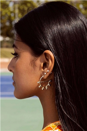 Melodia Tambourine Gold Earrings