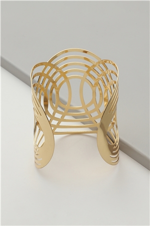 Concentric Overlap Gold Cuff