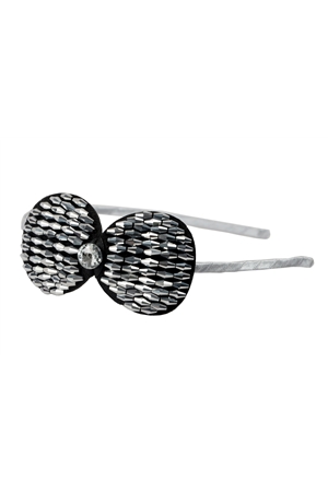 The Queen B Silver Crystal Bow Hairband