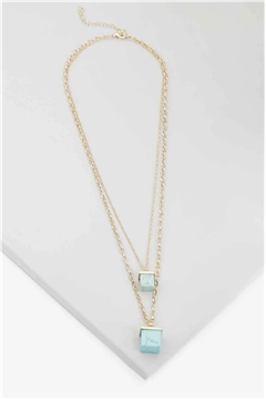 Iris Turquoise Stone Layered Necklace