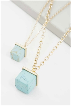 Iris Turquoise Stone Layered Necklace