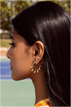 Melodia Tambourine Gold Earrings