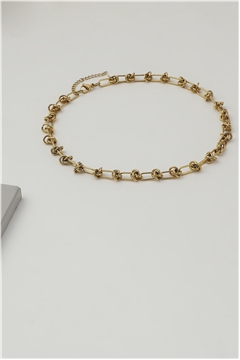 Knotted Gilt Choker Necklace