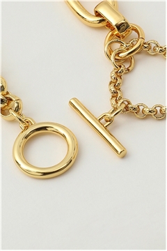 Gold Links Toggle Clasp Bracelet