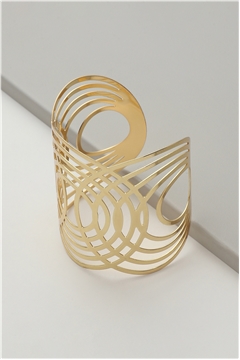 Concentric Overlap Gold Cuff