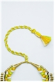 Yellow White Green Braided Tassel Necklace