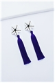 Violet Shell Tassel Earrings