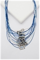 Oceanic Cascade Matt Silver Layered Necklace