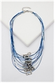 Oceanic Cascade Matt Silver Layered Necklace