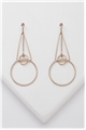 Orbit Matt Rose Gold Dangler Earrings