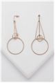 Orbit Matt Rose Gold Dangler Earrings