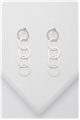 Cascading Rings Matt Silver Dangler Earrings