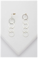 Cascading Rings Matt Silver Dangler Earrings