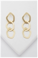 Abstract Silhouette Matt Gold Dangler Earrings