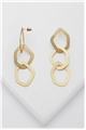 Abstract Silhouette Matt Gold Dangler Earrings