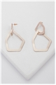 Modernist Pentagon Matt Rose Gold Hoop Earrings