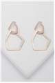 Modernist Pentagon Matt Rose Gold Hoop Earrings