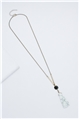 White Turquoise Stone Marble Bar Pendant Necklace