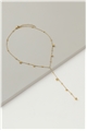 Dainty Gold Bead Lariat Necklace