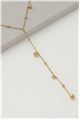 Dainty Gold Bead Lariat Necklace