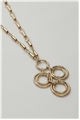 Trinity Circled Gold Pendant Necklace