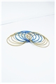 SET OF 12 BLUE GOLD BANGLES