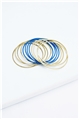 SET OF 12 BLUE GOLD BANGLES