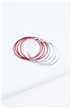 Set Of 8 Red Silver Bangles