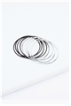 Set Of 8 Black Silver Bangles