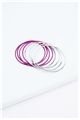 Set Of 8 Pink Silver Bangles