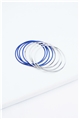 Set Of 8 Blue Silver Bangles