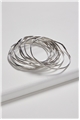 Set Of 9 Wavey Silver Bangles